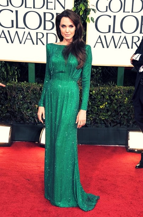 Angelina Jolie Green Dress